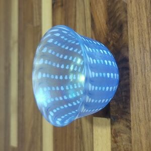 Kosta Boda Bertil Vallien small iridescent blue and white vase artist si…